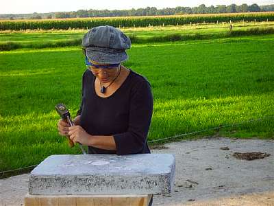 hilde heyns aan het werk